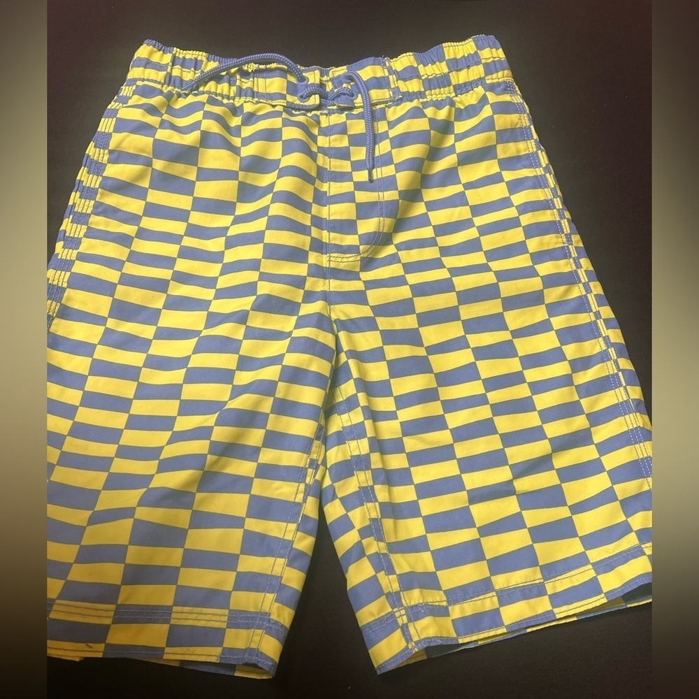GAP KIDS BOYS 8”INSEAM SWIM TRUNKS COOL TRUNKS SIZE XL (12).LIME GREEN/BLUE NWOT